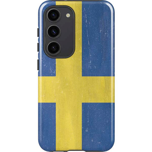Sweden Flag Distressed Galaxy S23 Pro Case